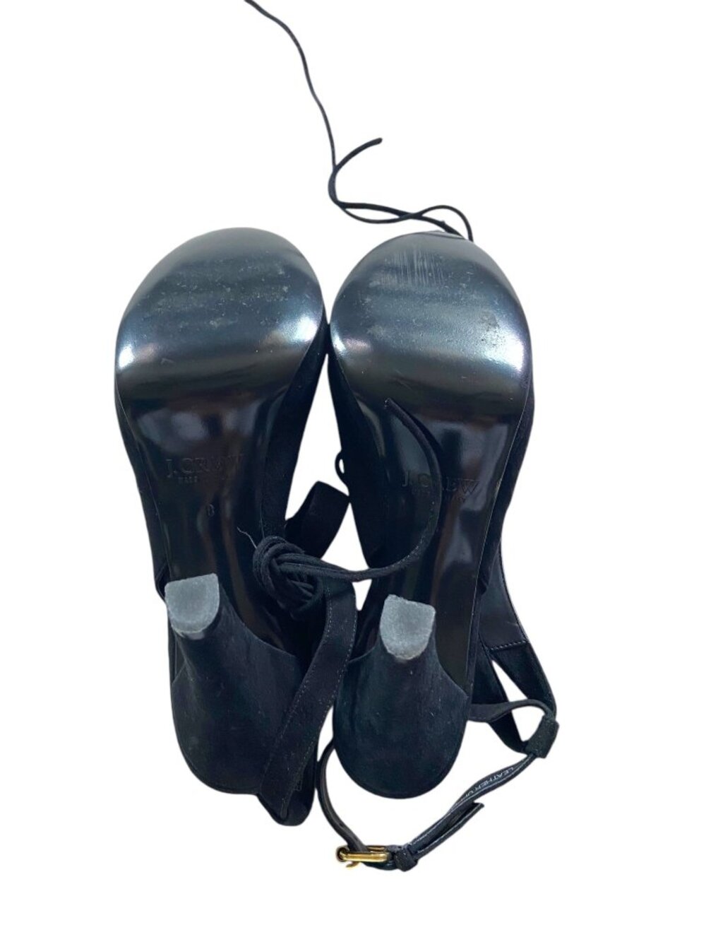 J.Crew Made In Italy Lace Up Heels Black Size 8 Whimsigoth Witchy Renaissance - Picture 11 of 13